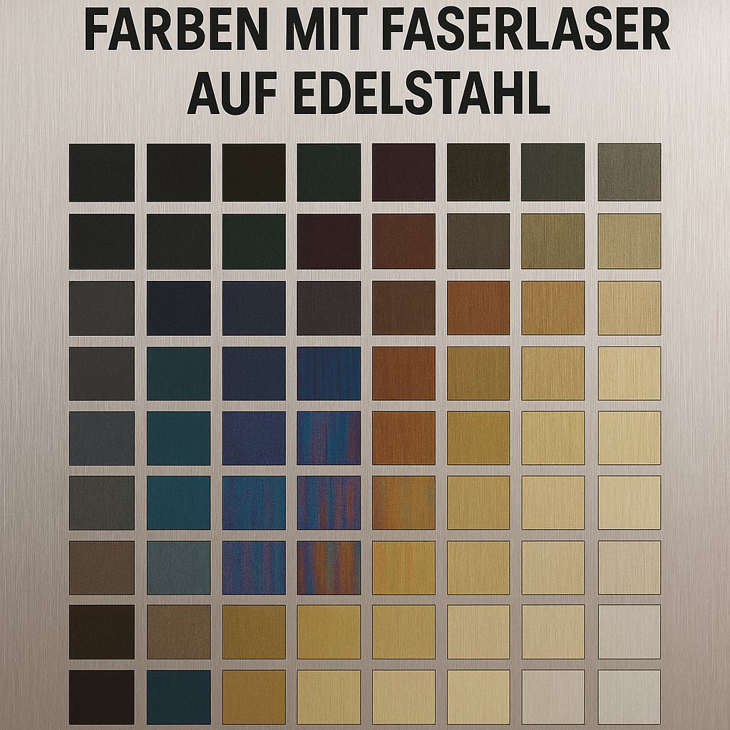 Farbige Faserlaser-Markierungen auf Edelstahl